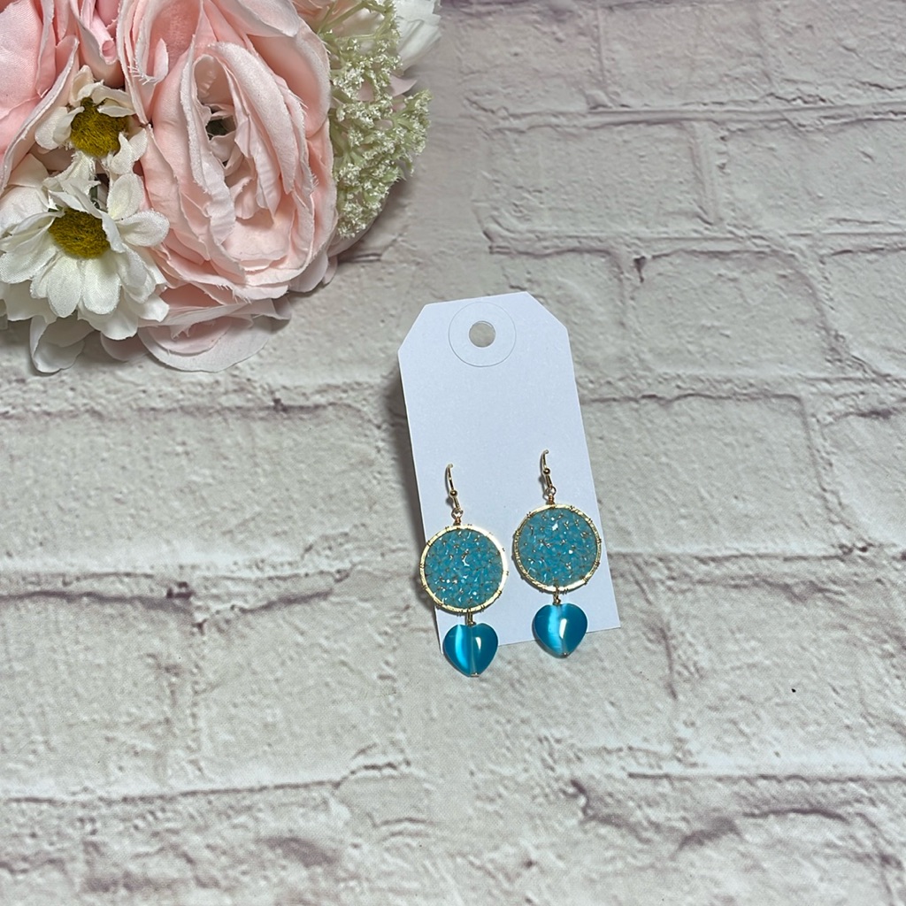 Nwt Altar’d State Turquoise Heart Dangle Earrings